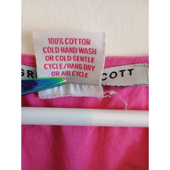 Gretchen Scott Tunic Womens Medium Pink Embroidered Floral Hipster Boho Blouse - Picture 6 of 6